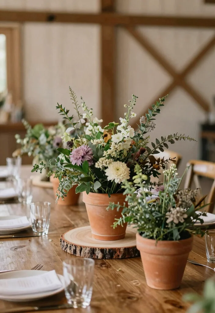 16 Barn Wedding Decorations 2026 Trending Ideas With Country Charm - 11. Earthy Table Centerpieces 1