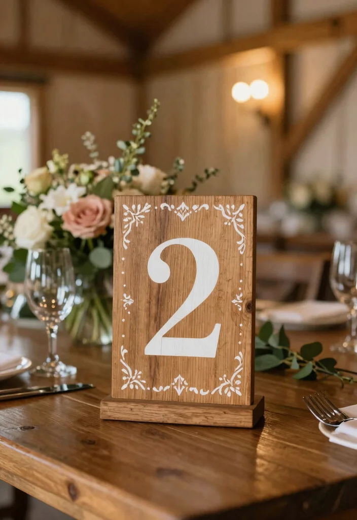 16 Barn Wedding Decorations 2026 Trending Ideas With Country Charm - 13. Wooden Table Numbers 1