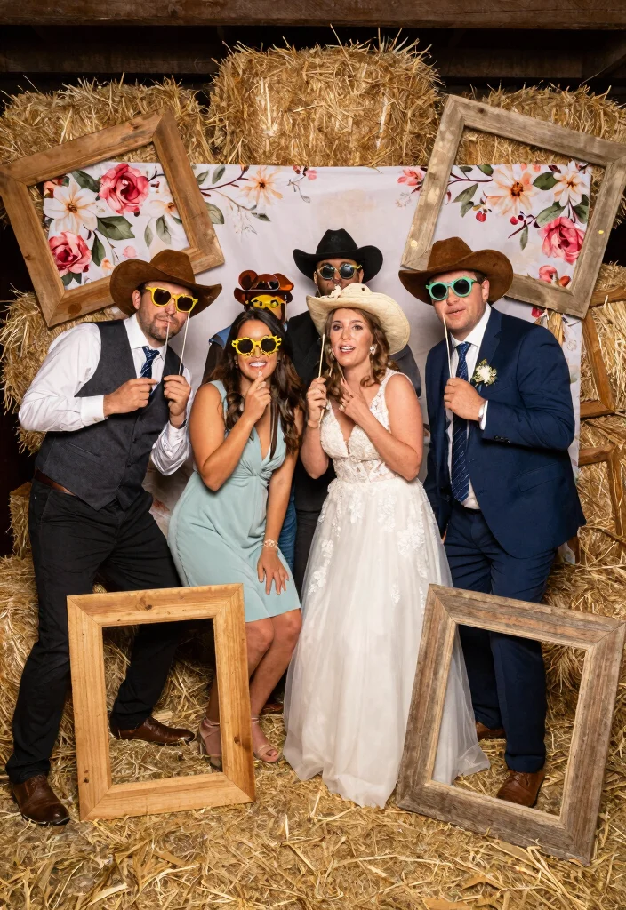 16 Barn Wedding Decorations 2026 Trending Ideas With Country Charm - 14. Rustic Photo Booth 1