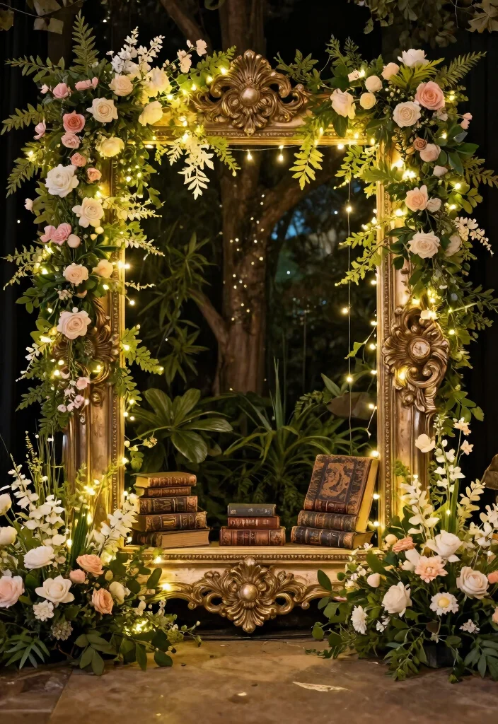 16 Beauty and the Beast Wedding Decorations Ideas With Fairytale Magic - 15. Magical Backdrops 1