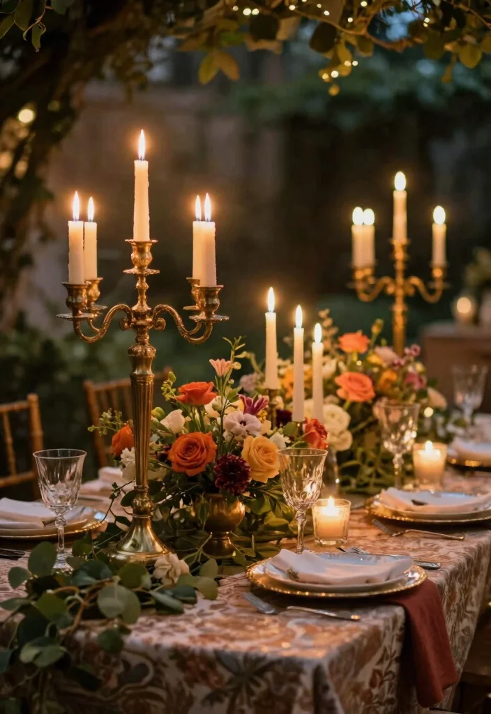16 Beauty and the Beast Wedding Decorations Ideas With Fairytale Magic - 6. Belle’s Iconic Candelabras 1