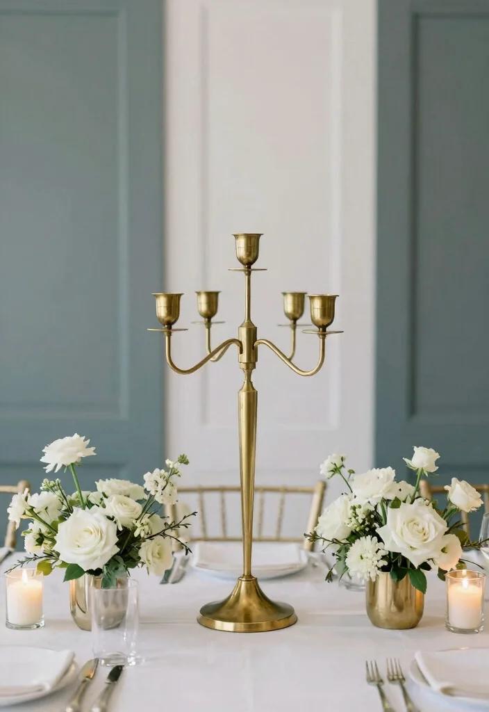 16 Candelabra Wedding Centerpieces Ideas That Glow Elegantly - 10. Geometric Candelabra 1
