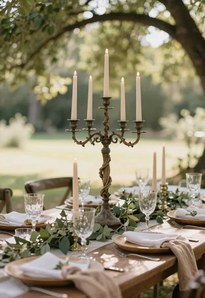 16 Candelabra Wedding Centerpieces Ideas That Glow Elegantly - 13. Twisted Branch Candelabra 1