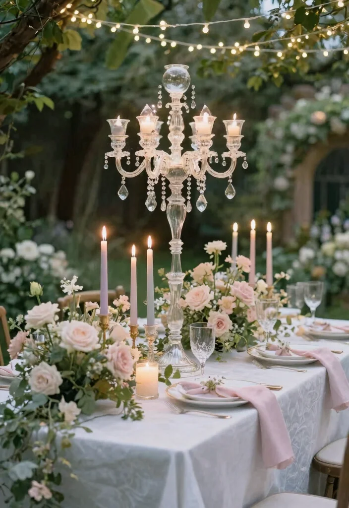 16 Candelabra Wedding Centerpieces Ideas That Glow Elegantly - 6. Ethereal Fairy-Tale Candelabra 1