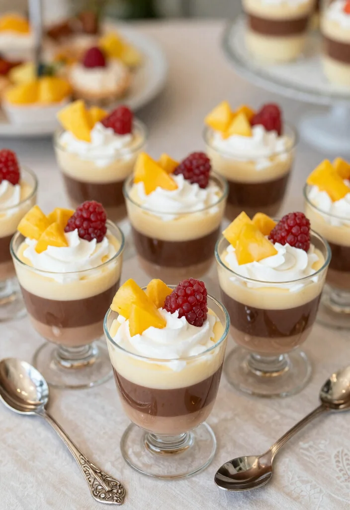 16 Dessert Table Wedding Ideas That Look Deliciously Chic 54 16 Dessert Table Wedding Ideas That Look Deliciously Chic - 14. Elegant Pudding Cups 1