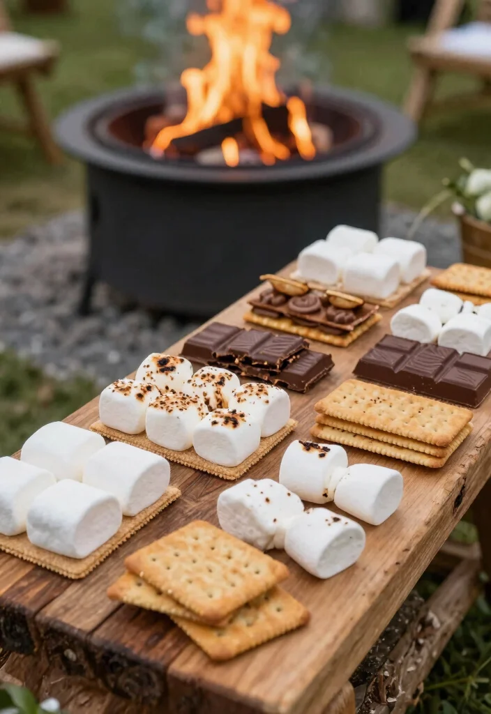 16 Dessert Table Wedding Ideas That Look Deliciously Chic 55 16 Dessert Table Wedding Ideas That Look Deliciously Chic - 15. Sophisticated Vegan S’mores Bar 1