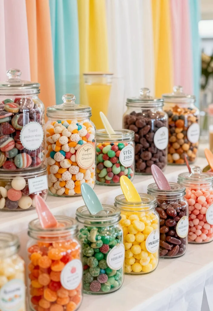 16 Dessert Table Wedding Ideas That Look Deliciously Chic 26 16 Dessert Table Wedding Ideas That Look Deliciously Chic - 6. Themed Candy Buffet 1
