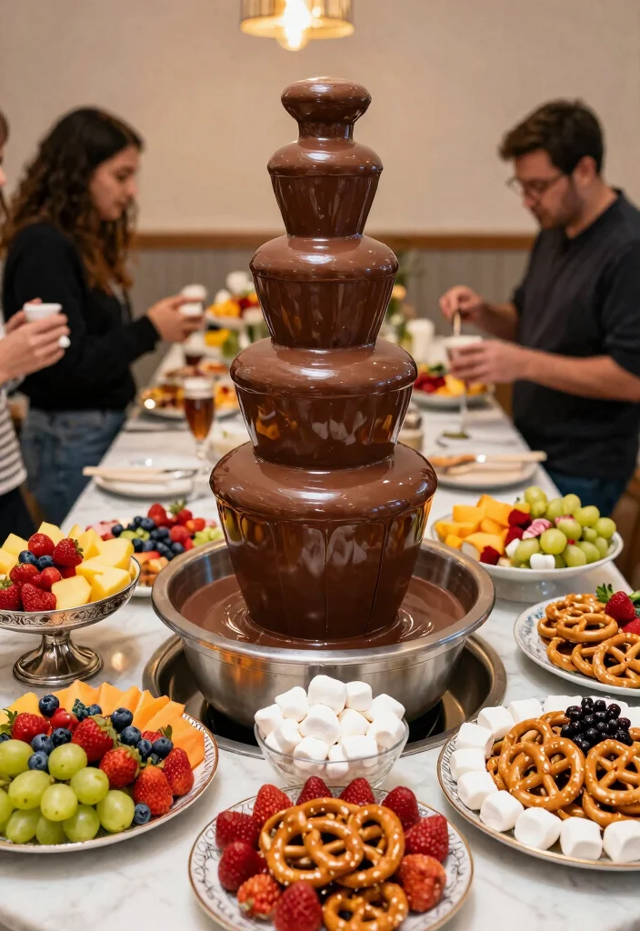 16 Dessert Table Wedding Ideas That Look Deliciously Chic 37 16 Dessert Table Wedding Ideas That Look Deliciously Chic - 7. Vegan Chocolate Fountain 1