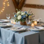 16 Dusty Blue Wedding Table Decor Ideas With Soft Elegance