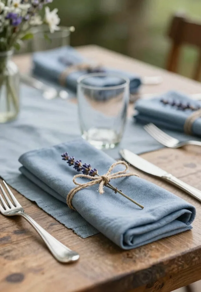 16 Dusty Blue Wedding Table Decor Ideas With Soft Elegance - 4. Dusty Blue Accents 1
