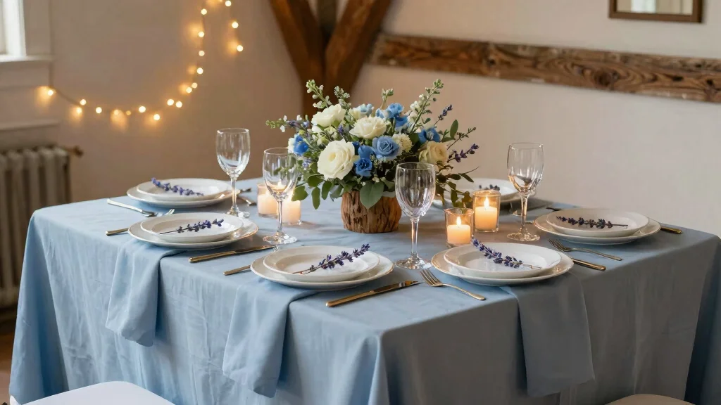 16 Dusty Blue Wedding Table Decor Ideas With Soft Elegance