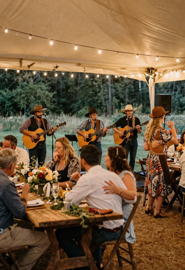 16 Farm Table Wedding Ideas With Rustic Romance 41 16 Farm Table Wedding Ideas With Rustic Romance - 11. Live Music or Folk Band 1