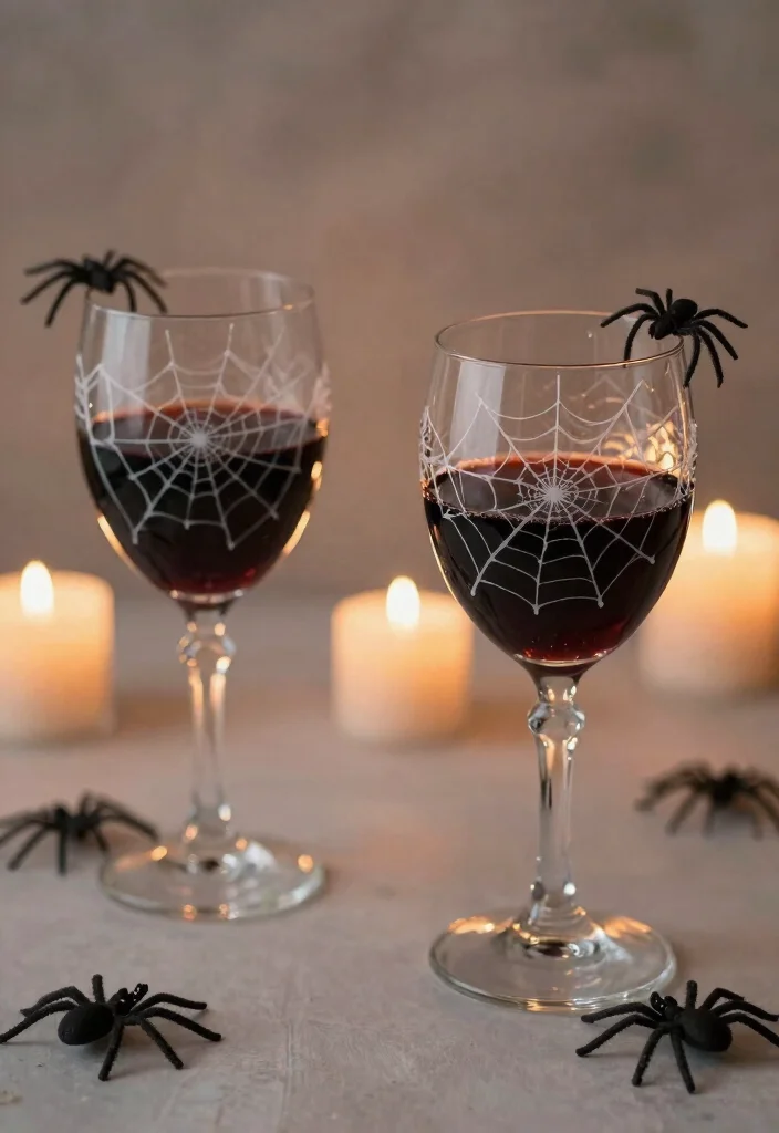 16 Halloween Wedding Centerpieces Ideas With Spooky Chic Style 50 16 Halloween Wedding Centerpieces Ideas With Spooky Chic Style - 10. Cobweb Glassware 1