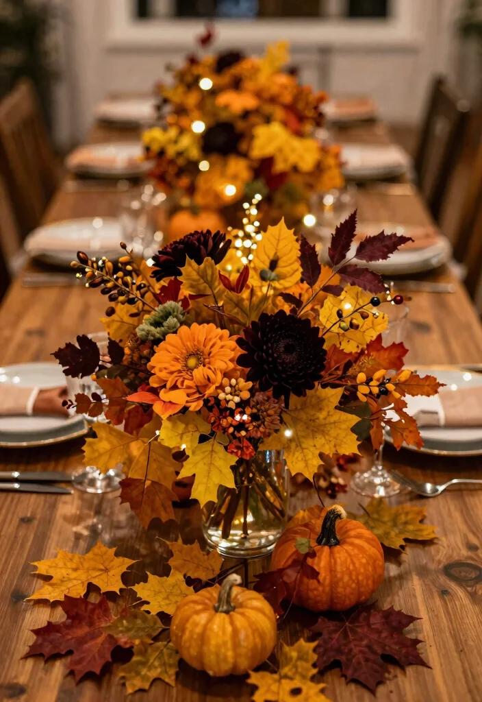 16 Halloween Wedding Centerpieces Ideas With Spooky Chic Style 63 16 Halloween Wedding Centerpieces Ideas With Spooky Chic Style - 13. Fall Foliage 1