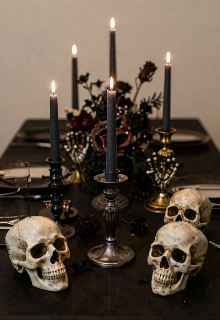 16 Halloween Wedding Centerpieces Ideas With Spooky Chic Style 66 16 Halloween Wedding Centerpieces Ideas With Spooky Chic Style - 16. Creepy Candle Holders 1