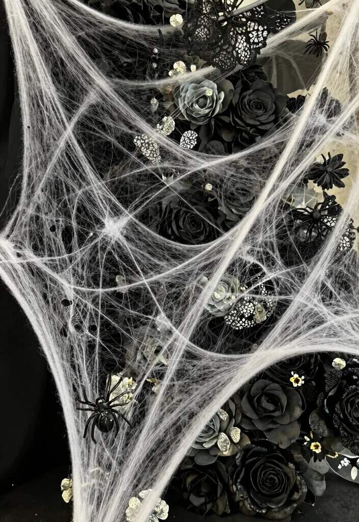 16 Halloween Wedding Centerpieces Ideas With Spooky Chic Style 25 16 Halloween Wedding Centerpieces Ideas With Spooky Chic Style - 5. Spider Web Accents 1