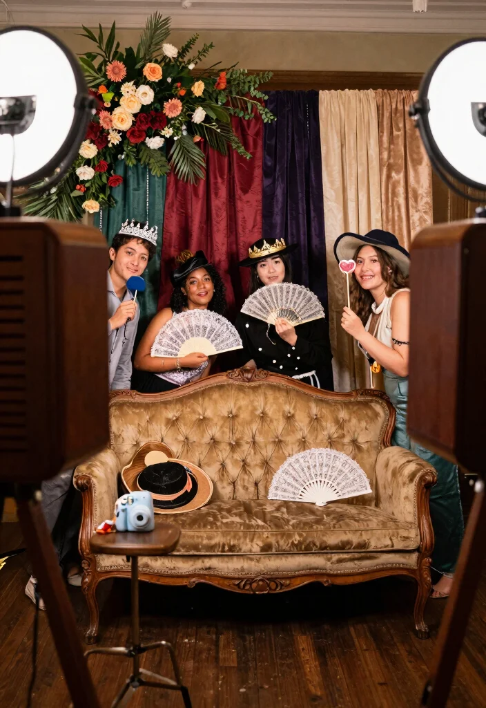 16 Royal Wedding Theme Decorations Ideas With Majestic Elegance - 13. Vintage Photo Booth 1