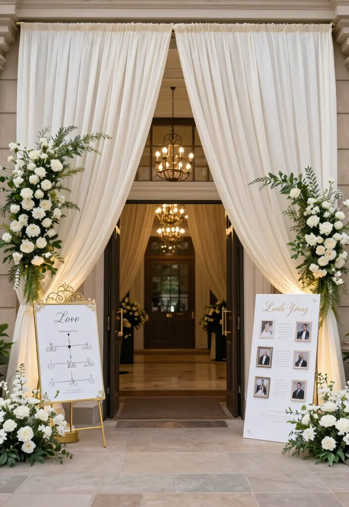 16 Royal Wedding Theme Decorations Ideas With Majestic Elegance - 14. Grand Entryways 1