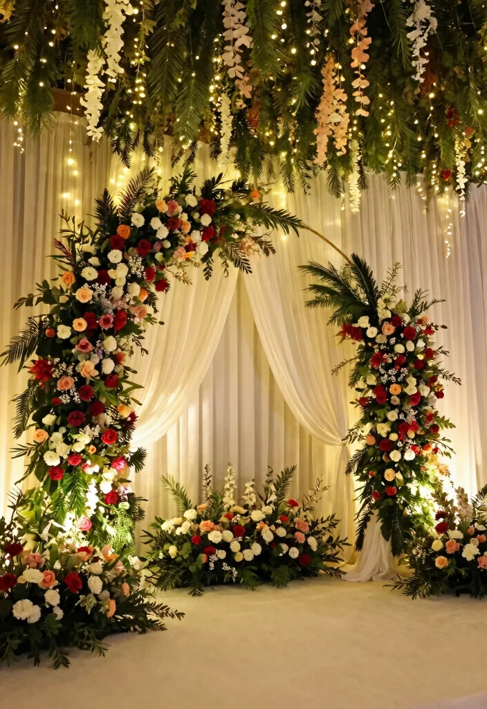 16 Royal Wedding Theme Decorations Ideas With Majestic Elegance - 16. Exquisite Ceremony Backdrops 1
