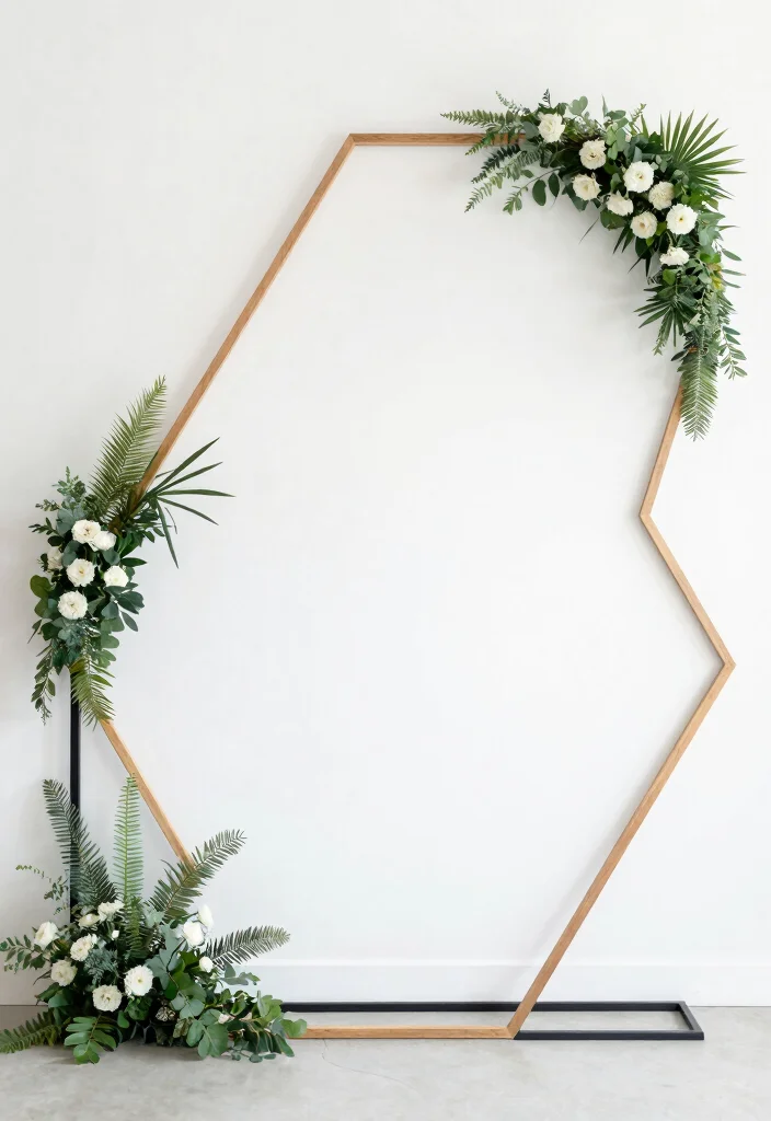 16 Wedding Backdrop Design Simple Ideas That Look Elegant - 14. Minimalist Geometric Backdrop 1