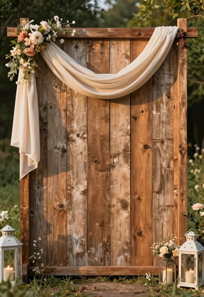 16 Wedding Backdrop Design Simple Ideas That Look Elegant - 2. Rustic Wooden Frame 1