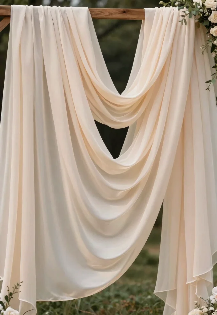 16 Wedding Backdrop Design Simple Ideas That Look Elegant - 4. Fabric Drapes 1