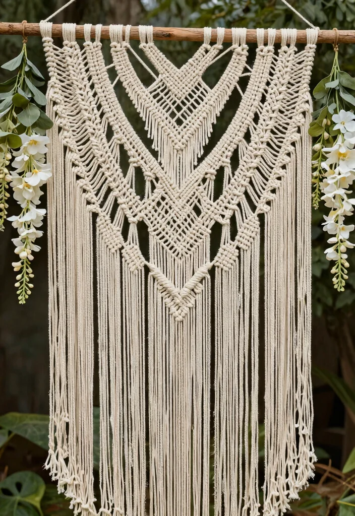 16 Wedding Backdrop Design Simple Ideas That Look Elegant - 5. Macrame Backdrop 1