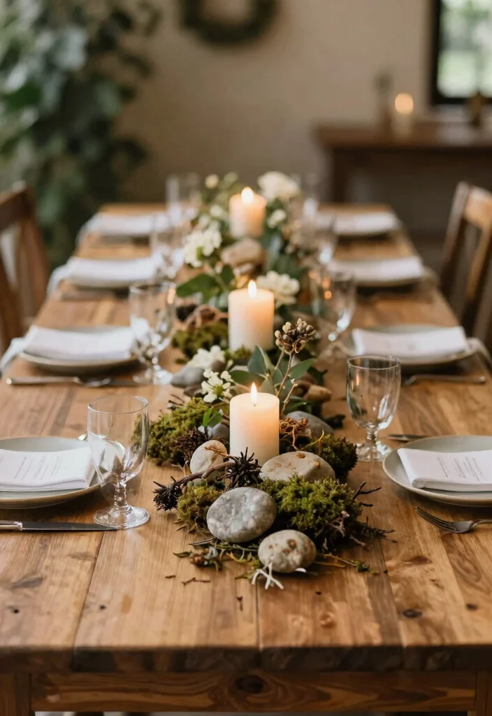 16 Wedding Centerpieces Ideas Round Table That Look Stunning - 14. Natural Element Centerpieces 1