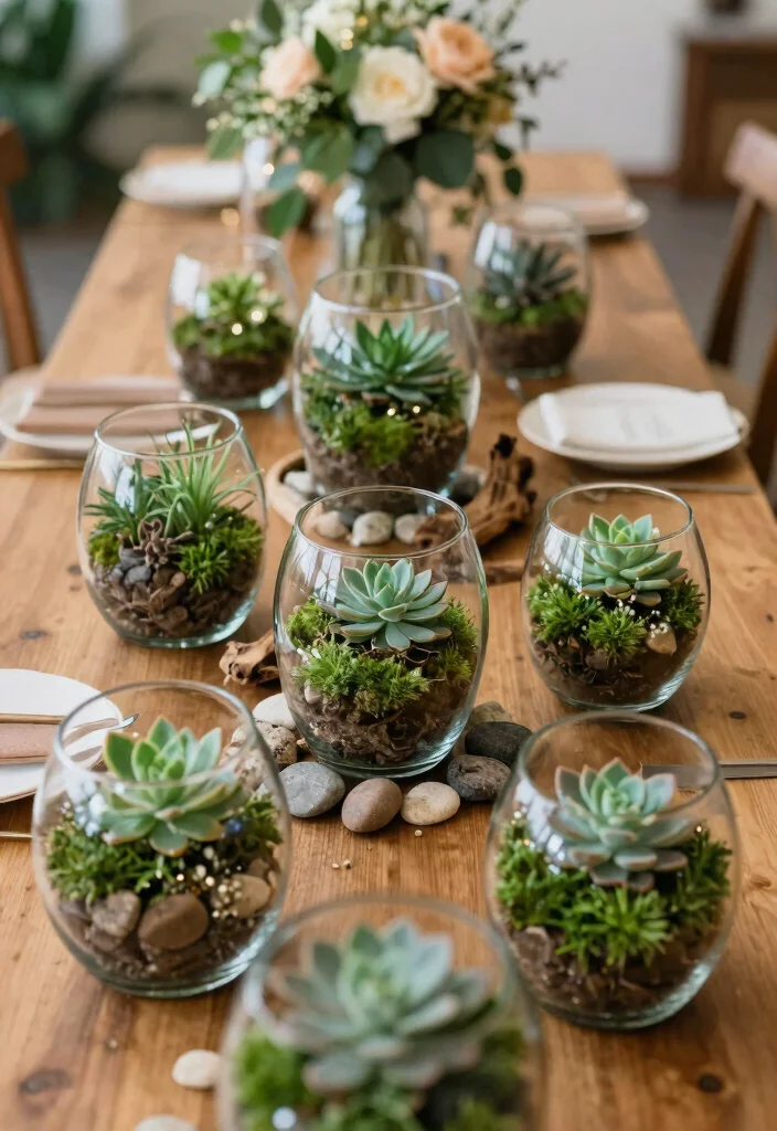 16 Wedding Centerpieces Ideas Round Table That Look Stunning - 3. Terrarium Centerpieces 1