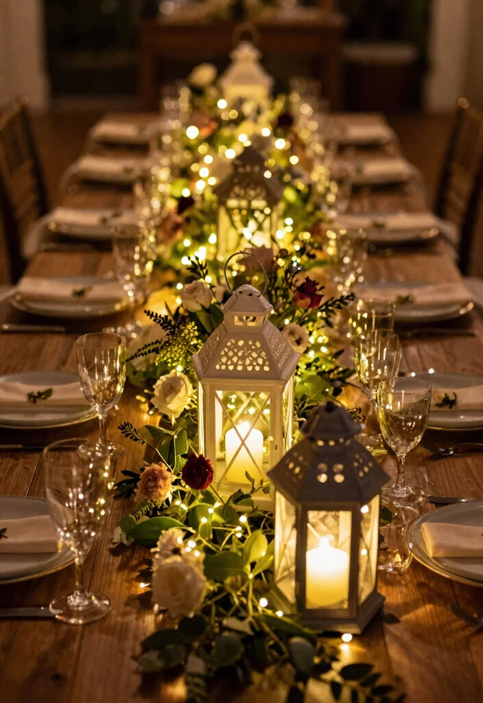 16 Wedding Centerpieces Ideas Round Table That Look Stunning - 7. Lanterns with Seasonal Florals 1