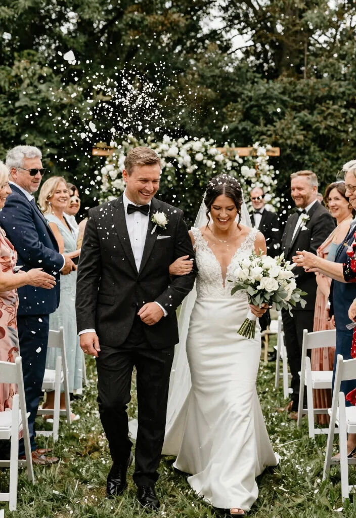 16 Wedding Decorations White Ideas With Timeless Beauty - 15. White Confetti for Celebration 1