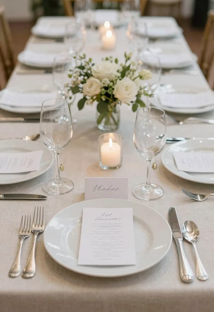 16 Wedding Decorations White Ideas With Timeless Beauty - 4. Timeless White Table Settings 1