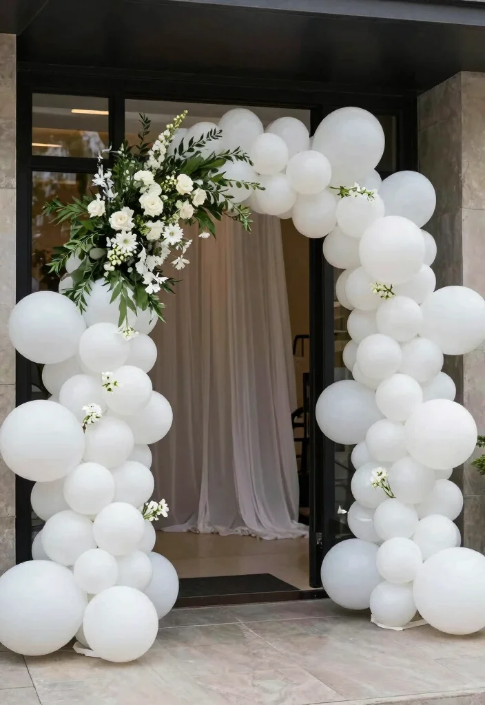 16 Wedding Decorations White Ideas With Timeless Beauty - 5. White Balloons for a Modern Touch 1