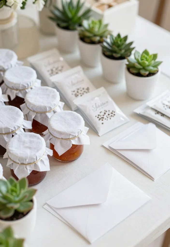 16 Wedding Decorations White Ideas With Timeless Beauty - 6. Eco-Friendly White Favours 1