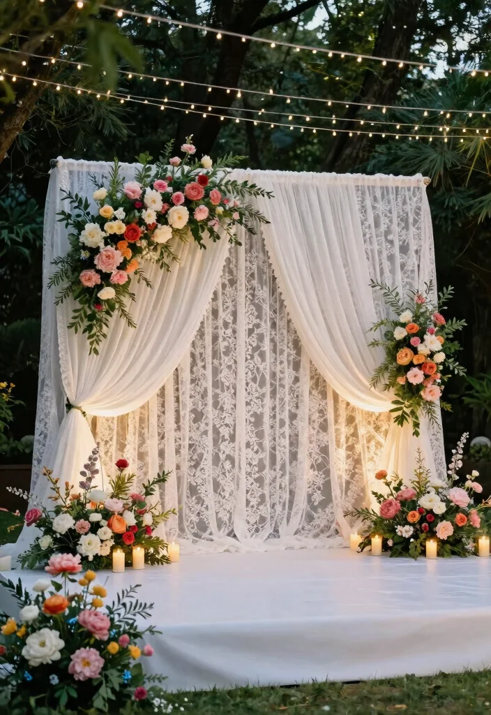 16 Wedding Stage Decorations Elegant Classy Ideas That Impress 1 16 Wedding Stage Decorations Elegant Classy Ideas That Impress - 1. Lace and Floral Elegance 1