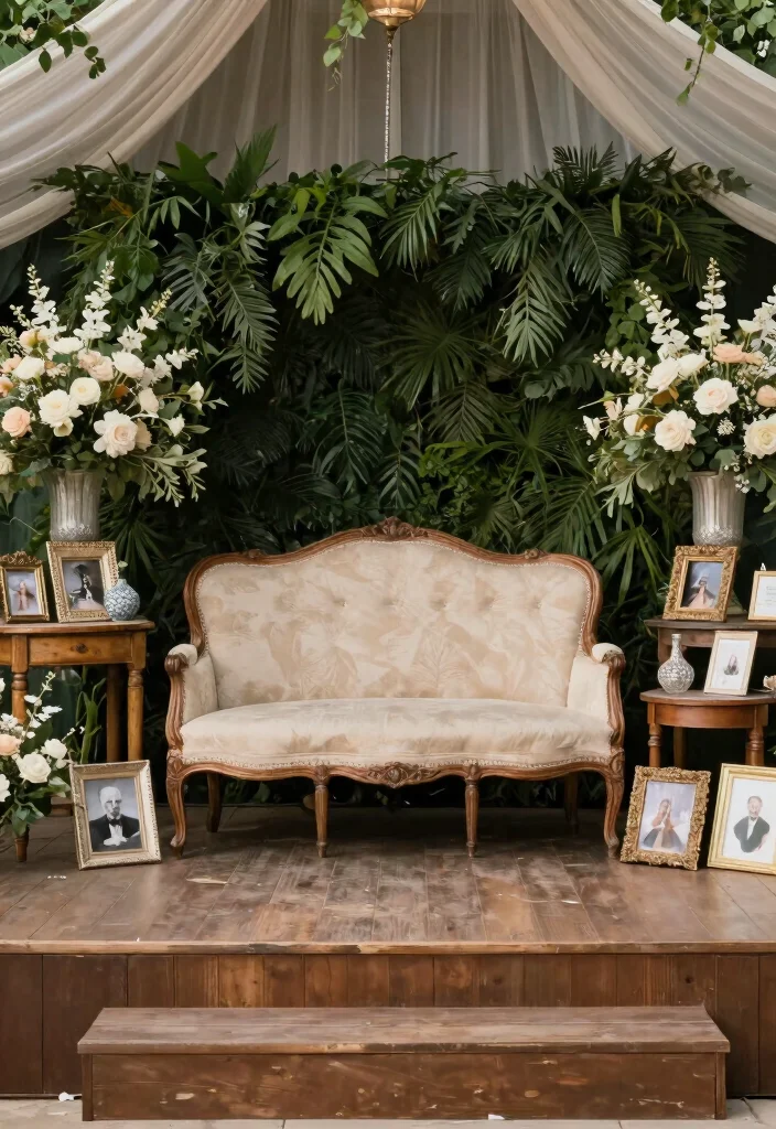 16 Wedding Stage Decorations Elegant Classy Ideas That Impress 2 16 Wedding Stage Decorations Elegant Classy Ideas That Impress - 2. Vintage Furniture Accents 1