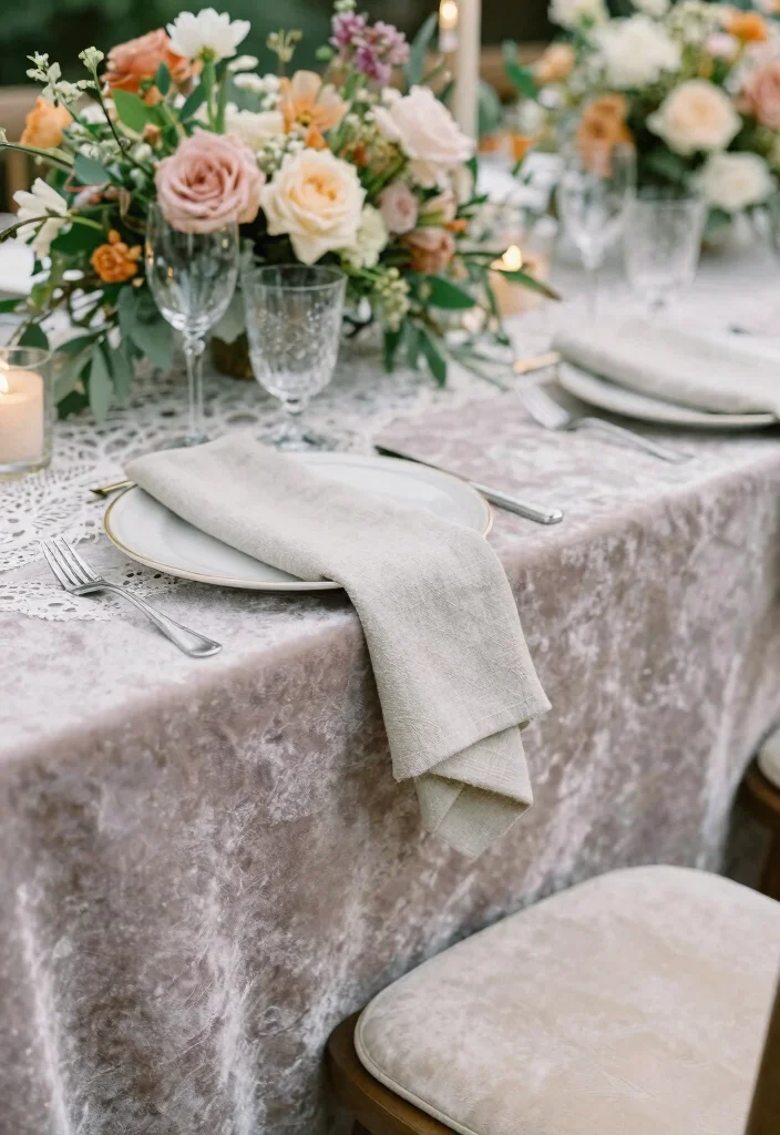 16 Wedding Table Decorations Elegant Ideas That Feel Luxe - 10. Textured Fabrics 1