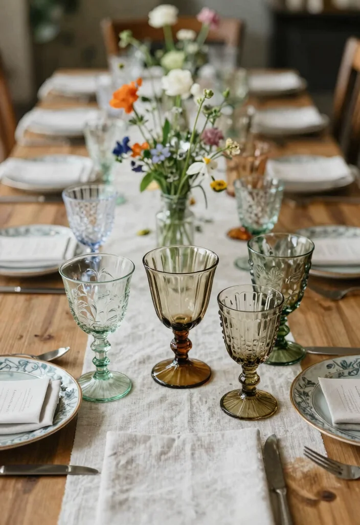 16 Wedding Table Decorations Elegant Ideas That Feel Luxe - 5. Vintage Glassware 1