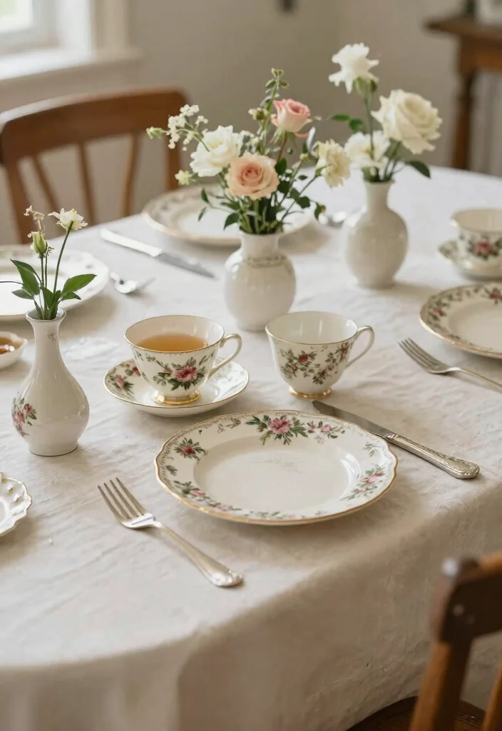 16 Wedding Table Design Ideas That Look Elegant - 1. Elegant Vintage China 1