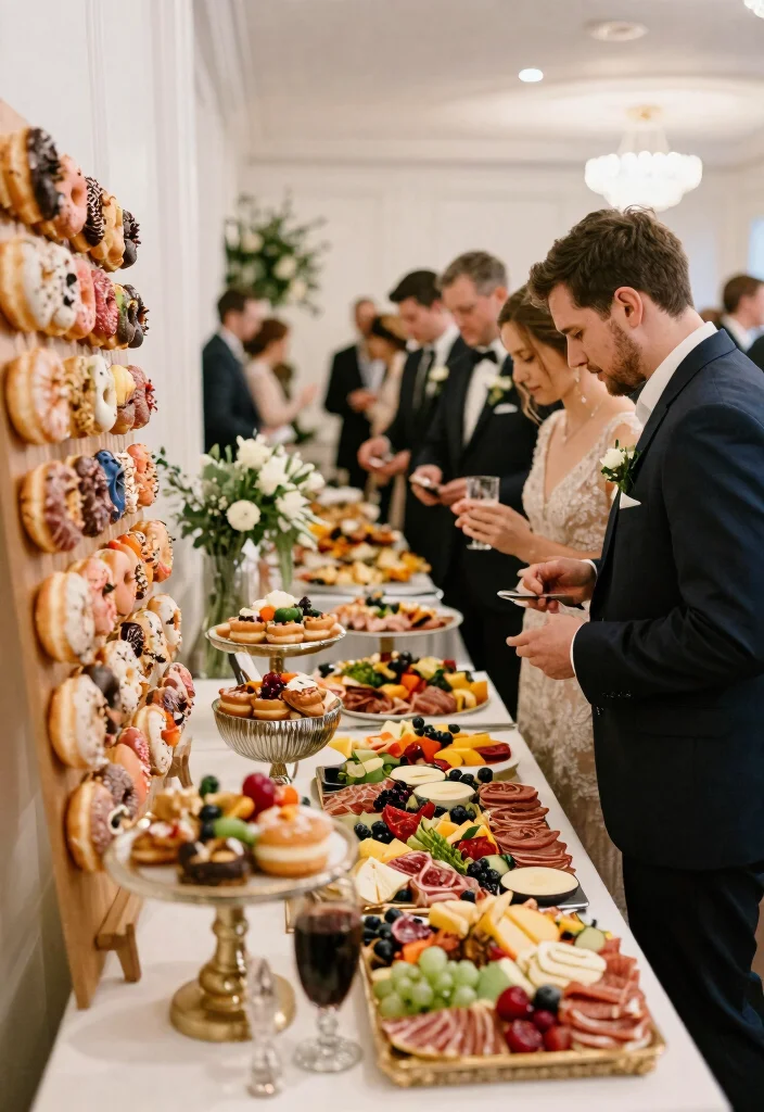 16 Wedding Table Design Ideas That Look Elegant - 12. Interactive Food Stations 1