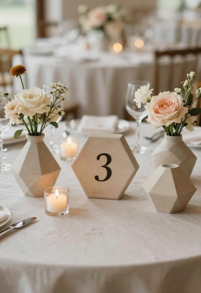 17 Beige Wedding Table Ideas With Warm Neutral Beauty 30 17 Beige Wedding Table Ideas With Warm Neutral Beauty - 10. Simple Geometric Designs 1