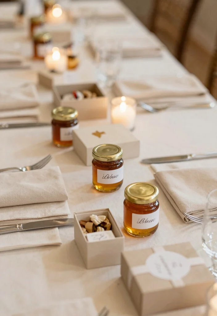 17 Beige Wedding Table Ideas With Warm Neutral Beauty 46 17 Beige Wedding Table Ideas With Warm Neutral Beauty - 16. Thoughtful Favors 1