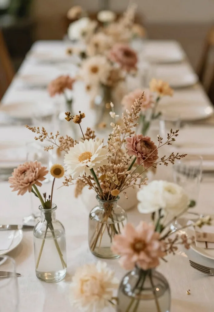 17 Beige Wedding Table Ideas With Warm Neutral Beauty 15 17 Beige Wedding Table Ideas With Warm Neutral Beauty - 5. Soft Floral Accents 1