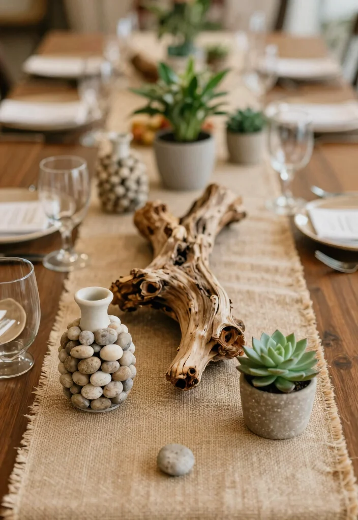 17 Beige Wedding Table Ideas With Warm Neutral Beauty 17 17 Beige Wedding Table Ideas With Warm Neutral Beauty - 7. Earthy Natural Elements 1