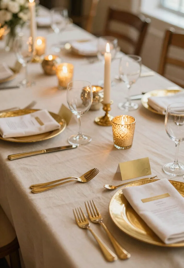 17 Beige Wedding Table Ideas With Warm Neutral Beauty 28 17 Beige Wedding Table Ideas With Warm Neutral Beauty - 8. Warm Metallic Accents 1