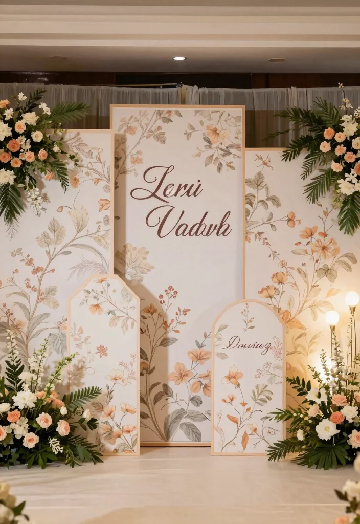 17 Chinoiserie Wedding Backdrop Ideas With Artistic Flair - 8. Customizable Backdrop Panels 1