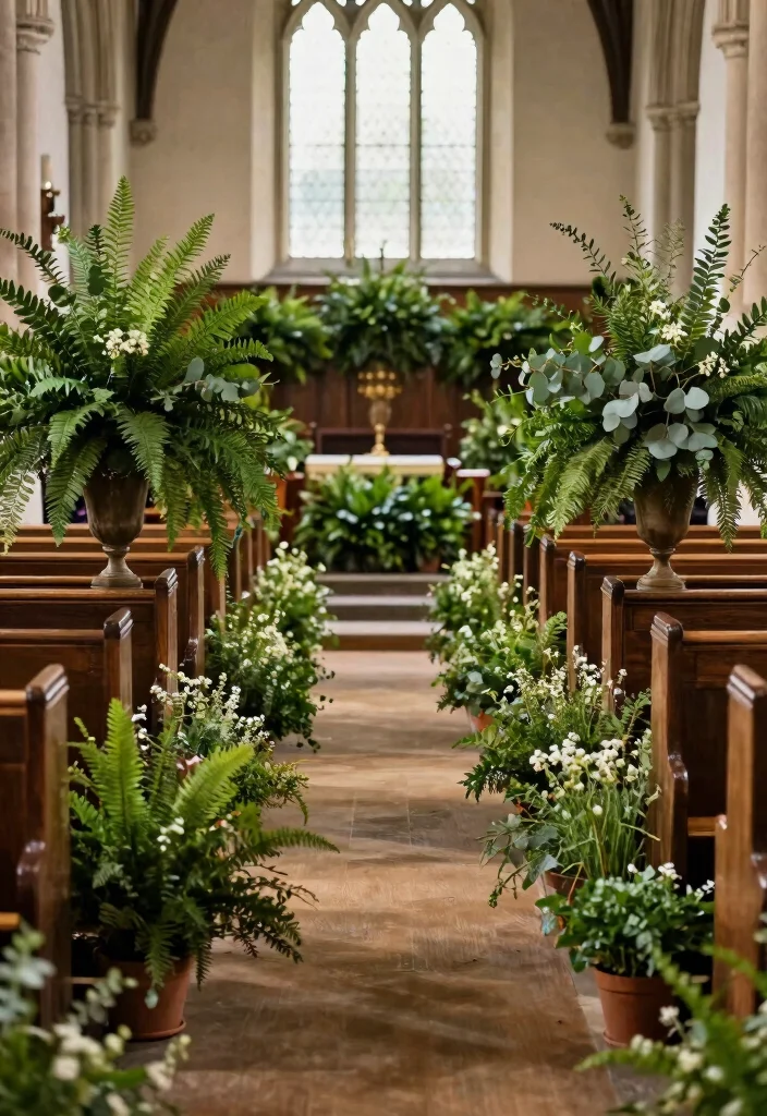 17 Church Wedding Decorations Aisle Altars Ideas With Grace - 1. Lush Greenery Aisle 1