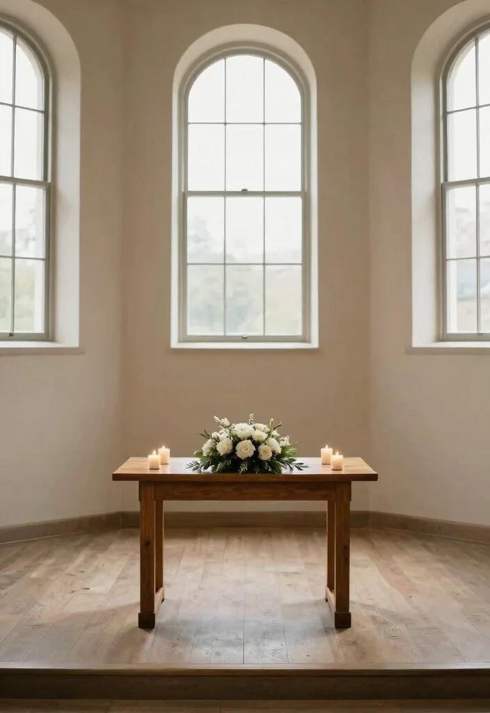 17 Church Wedding Decorations Aisle Altars Ideas With Grace - 11. Minimalist Altar Design 1