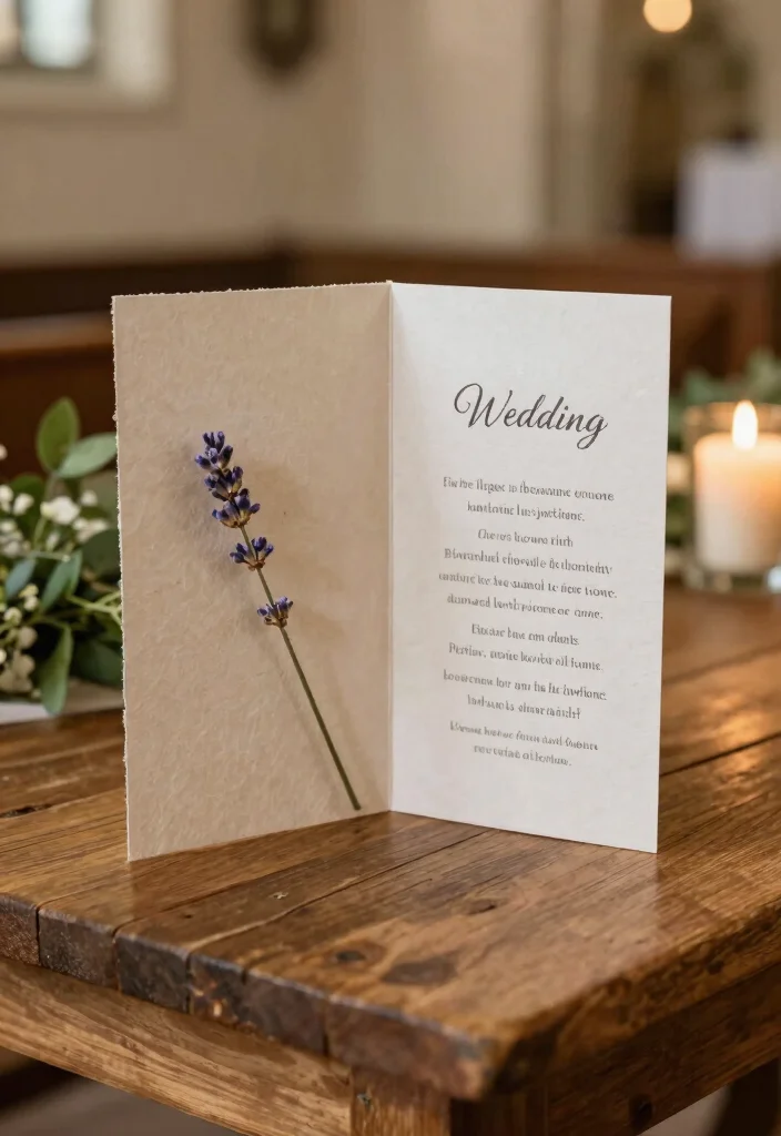 17 Church Wedding Decorations Aisle Altars Ideas With Grace - 9. Eco-Friendly Ceremony Programs 1