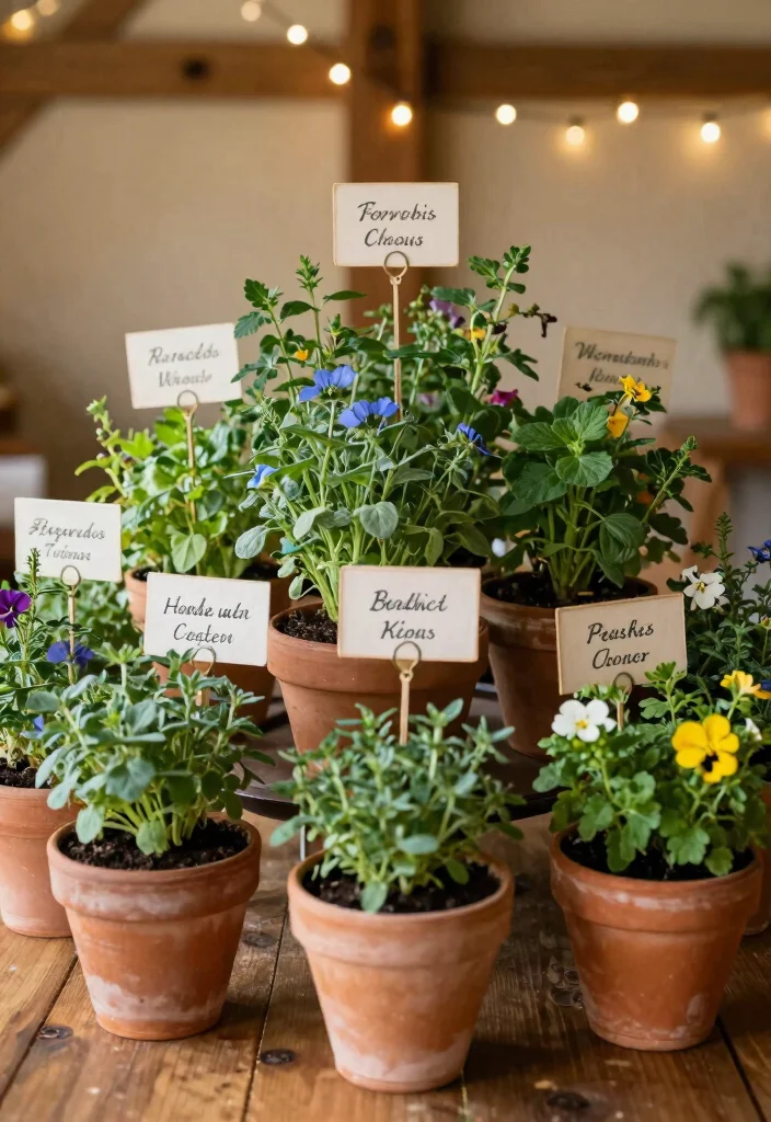 17 Long Table Wedding Centerpieces Ideas That Impress - 4. Herb Centerpieces for a Culinary Touch 1